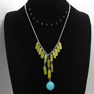 Set Bijuterii cu Jad si Angelit Lucrat Manual Oțel Inoxidabil (cod1352) - bijuterii - seturi de bijuterii - Artynos.ro