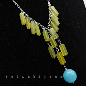 Set Bijuterii cu Jad si Angelit Lucrat Manual Oțel Inoxidabil (cod1352) - bijuterii - seturi de bijuterii - Artynos.ro