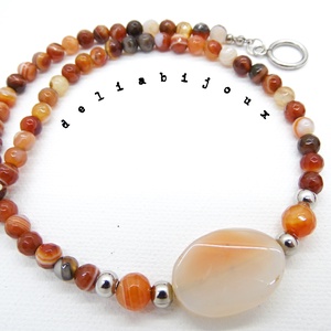 Colier /choker handmade unicat - agate (cod763) - bijuterii - coliere - coliere din pietre semiprețioase - Artynos.ro
