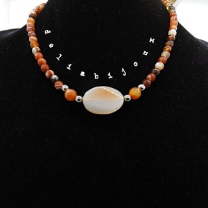 Colier /choker handmade unicat - agate (cod763) - bijuterii - coliere - coliere din pietre semiprețioase - Artynos.ro