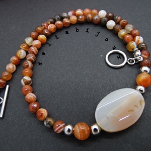 Colier /choker handmade unicat - agate (cod763) - Artynos.ro