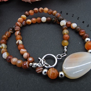 Colier /choker handmade unicat - agate (cod763) - bijuterii - coliere - coliere din pietre semiprețioase - Artynos.ro