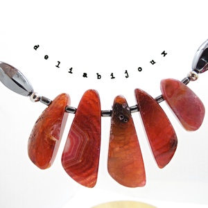 Colier Statement Handmade din Agate si hematit- design modern, elegant și plin de personalitate (cod1354) - bijuterii - coliere - coliere din pietre semiprețioase - Artynos.ro