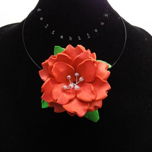 Colier handmade statement unicat -floral - foamiran (cod964) - Artynos.ro
