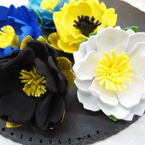 Brosa statement handmade unicat - Martisor - floare (cod1173) - bijuterii - broșe - Artynos.ro