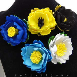 Brosa statement handmade unicat - Martisor - floare (cod1173) - bijuterii - broșe - Artynos.ro