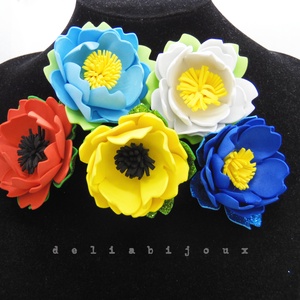 Brosa statement handmade unicat - Martisor - floare (cod1171) - bijuterii - broșe - Artynos.ro