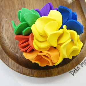 Brosa statement handmade unicat - Martisor curcubeu - floare (cod1163) - bijuterii - broșe - Artynos.ro