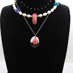 Coliere handmade unicat - perle si agate (cod651), Bijuterii, Seturi de bijuterii, Confectionarea bijuteriilor, ARTYNOS