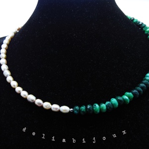 Set de bijuterii handmade unicat agate si perle (cod571) - bijuterii - seturi de bijuterii - Artynos.ro