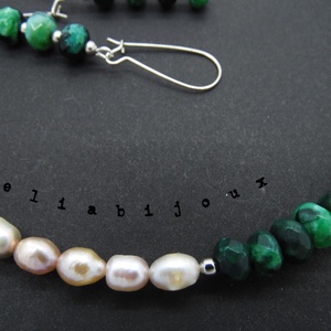 Set de bijuterii handmade unicat agate si perle (cod571) - bijuterii - seturi de bijuterii - Artynos.ro