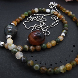 Coliere handmade unicat - agate indiene (cod700) - bijuterii - seturi de bijuterii - Artynos.ro