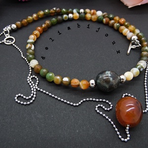 Coliere handmade unicat - agate indiene (cod700) - bijuterii - seturi de bijuterii - Artynos.ro