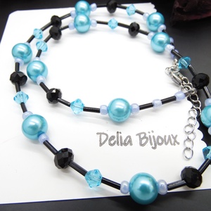 Colier handmade -margele nisip, perle de sticla (cod1205) - bijuterii - coliere - coliere din mărgele - Artynos.ro