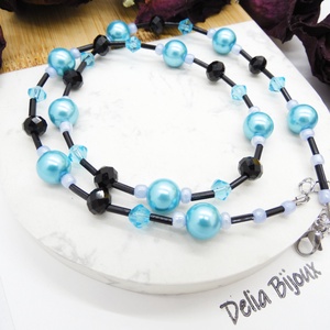 Colier handmade -margele nisip, perle de sticla (cod1205) - bijuterii - coliere - coliere din mărgele - Artynos.ro