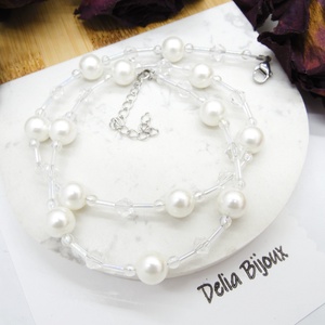 Colier handmade -margele nisip, perle de sticla (cod1206) - bijuterii - coliere - coliere din mărgele - Artynos.ro