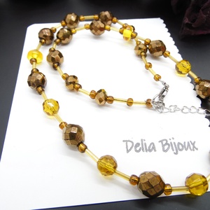 Colier handmade -margele nisip, margele sticla (cod1204) - bijuterii - coliere - coliere din mărgele - Artynos.ro