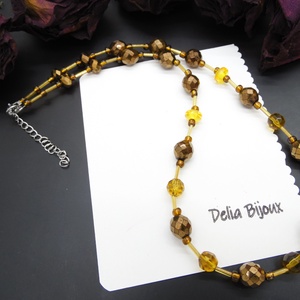 Colier handmade -margele nisip, margele sticla (cod1204) - bijuterii - coliere - coliere din mărgele - Artynos.ro