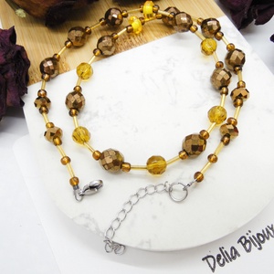 Colier handmade -margele nisip, margele sticla (cod1204) - bijuterii - coliere - coliere din mărgele - Artynos.ro