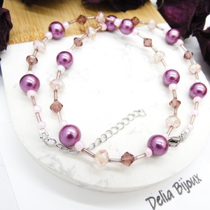 Colier handmade -margele nisip, margele sticla (cod1202) - bijuterii - coliere - coliere din mărgele - Artynos.ro