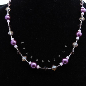 Colier handmade -margele nisip, margele sticla (cod1202) - bijuterii - coliere - coliere din mărgele - Artynos.ro