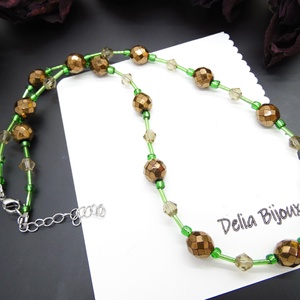 Colier handmade -margele nisip, margele sticla (cod1200) - Artynos.ro