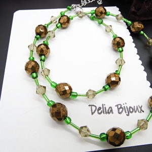 Colier handmade -margele nisip, margele sticla (cod1200) - bijuterii - coliere - coliere din mărgele - Artynos.ro