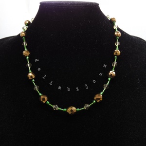 Colier handmade -margele nisip, margele sticla (cod1200) - bijuterii - coliere - coliere din mărgele - Artynos.ro