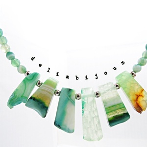 Colier handmade unicat - agate naturale (cod1359) - bijuterii - coliere - coliere din pietre semiprețioase - Artynos.ro