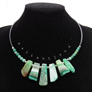 Colier handmade unicat - agate naturale (cod1359) - bijuterii - coliere - coliere din pietre semiprețioase - Artynos.ro