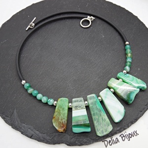 Colier handmade unicat - agate naturale (cod1359) - bijuterii - coliere - coliere din pietre semiprețioase - Artynos.ro