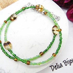 Colier - choker unicat din margele de nisip si sticla Cehia (cod1363), Bijuterii, Coliere, Coliere din margele, Confectionarea bijuteriilor, ARTYNOS