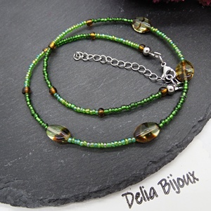 Colier - choker unicat din margele de nisip si sticlă Cehia (cod1363) - bijuterii - coliere - coliere din mărgele - Artynos.ro