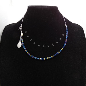 Colier handmade versatil - cristale electroplacate, perla de cultură (cod1367) - bijuterii - coliere - coliere din mărgele - Artynos.ro