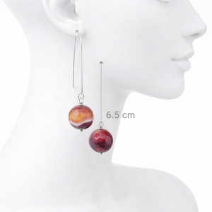 Cercei handmade lungi cu agat natural fatetat (cod1404) - Artynos.ro