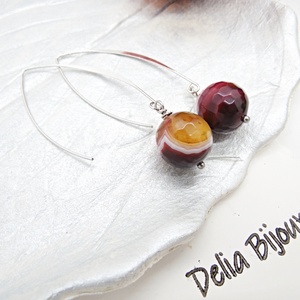 Cercei handmade lungi cu agat natural fațetat (cod1404) - bijuterii - cercei - cercei din pietre semiprețioase - Artynos.ro