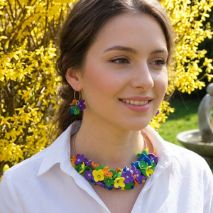 Set Bijuterii Handmade Flori de Poveste (cod1181) - Artynos.ro