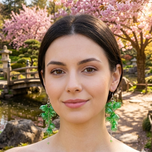 Cercei handmade unicat Flori delicate din plastic reciclat si inox (cod1297), Bijuterii, Cercei, Cercei lungi, Confectionarea bijuteriilor, Produse fabricate din materiale reciclate, ARTYNOS