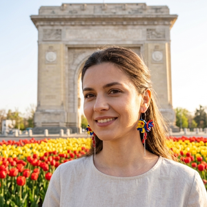 Cercei handmade statement - flori - Tricolorul Romaniei (cod1334), Bijuterii, Cercei, Cercei lungi, Confectionarea bijuteriilor, ARTYNOS