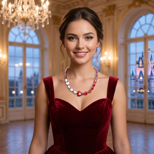 Colier handmade unicat - Inimi Imbratisate Simbol al Iubirii (cod1185) - Artynos.ro