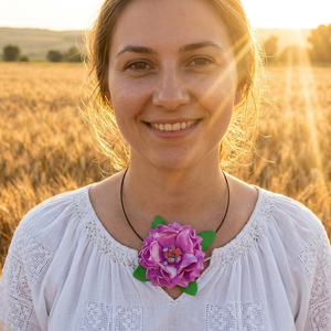 Colier handmade statement unicat -floral - foamiran (cod961) - Artynos.ro