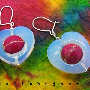 Cercei handmade unicat - opalit si regalite - tortite argint  - bijuterii - cercei - cercei din pietre semiprețioase - Artynos.ro