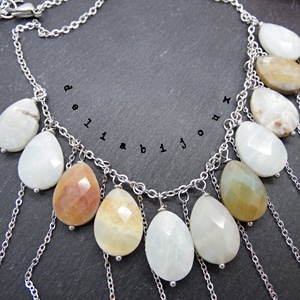 Colier statement din amazonit natural piesă unicat handmade (cod1420) - bijuterii - coliere - coliere din mărgele - Artynos.ro