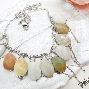 Colier statement din amazonit natural piesă unicat handmade (cod1420) - bijuterii - coliere - coliere din mărgele - Artynos.ro