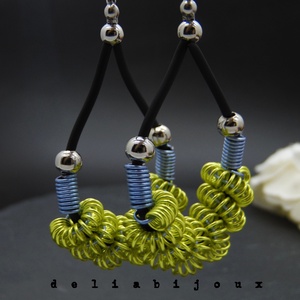 Cercei statement handmade - sarma de aluminiu (cod880) - bijuterii - cercei - cercei lungi - Artynos.ro