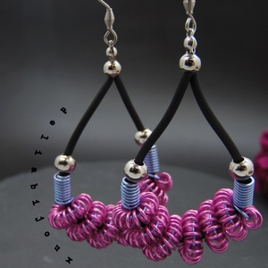 Cercei statement handmade - sarma de aluminiu (cod880) - bijuterii - cercei - cercei lungi - Artynos.ro