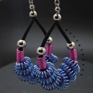 Cercei statement handmade - sarma de aluminiu (cod880) - bijuterii - cercei - cercei lungi - Artynos.ro