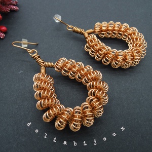 Cercei handmade unicat sarma de cupru (cod593) - bijuterii - cercei - cercei lungi - Artynos.ro
