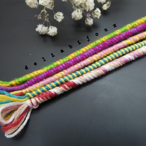 Set Brățări Prieteniei Handmade � 5 Brățări Colorate din Ață de Bumbac (cod1102) - bijuterii - brățări - brățări împletite - Artynos.ro