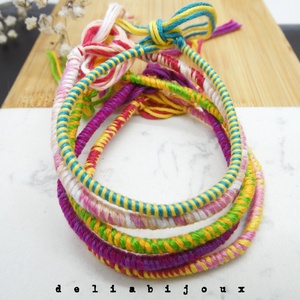 Set Brățări Prieteniei Handmade � 5 Brățări Colorate din Ață de Bumbac (cod1102) - bijuterii - brățări - brățări împletite - Artynos.ro